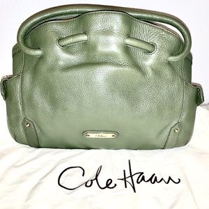 - COLE HAAN GORGEOUS GREEN LEATHER SOFT BAG